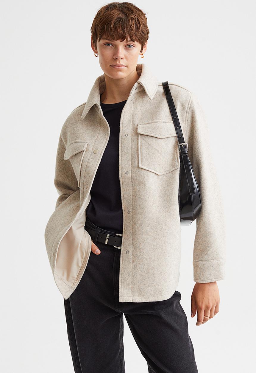 H&M - Shacket - light beige marl