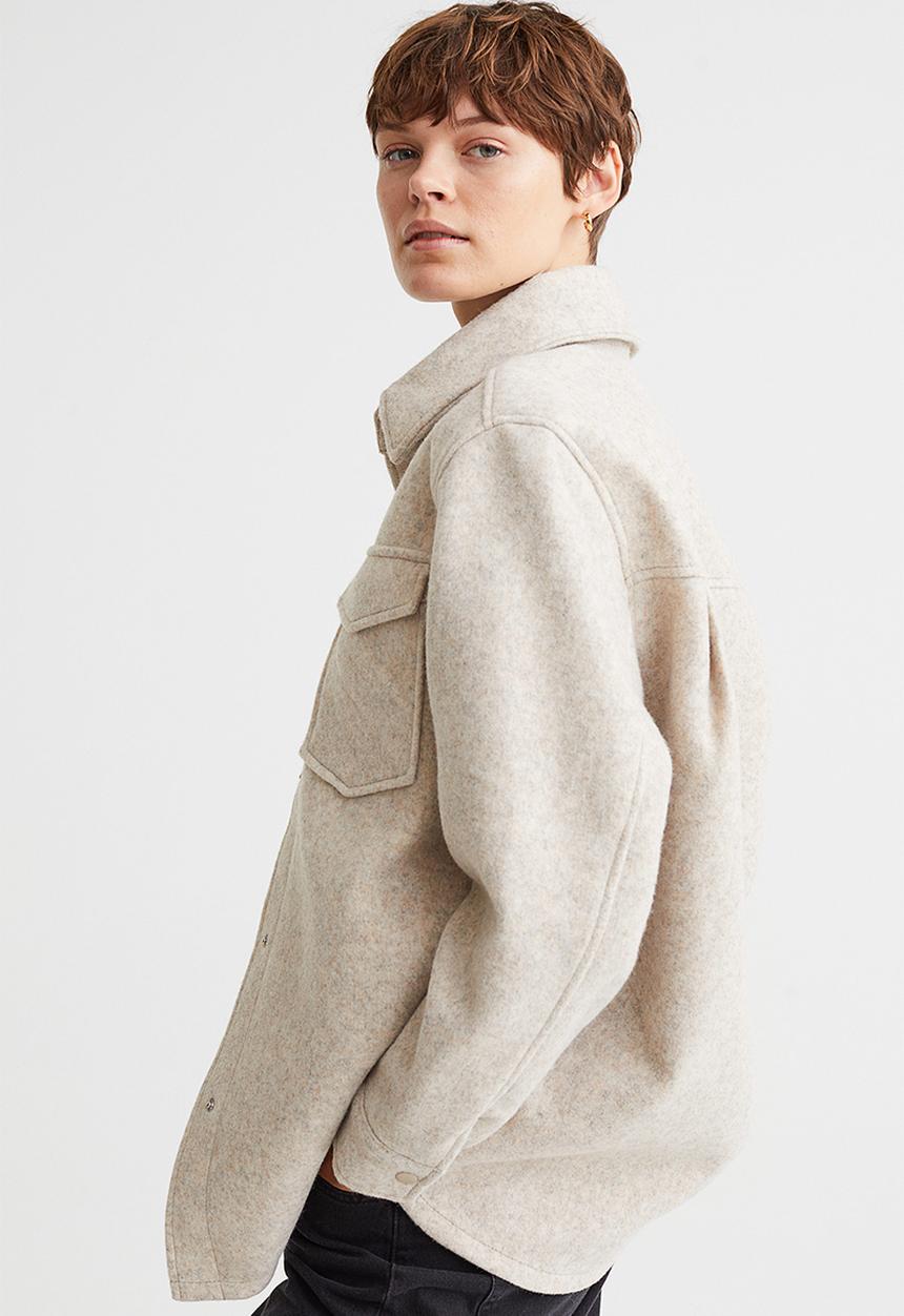 H&M - Shacket - light beige marl
