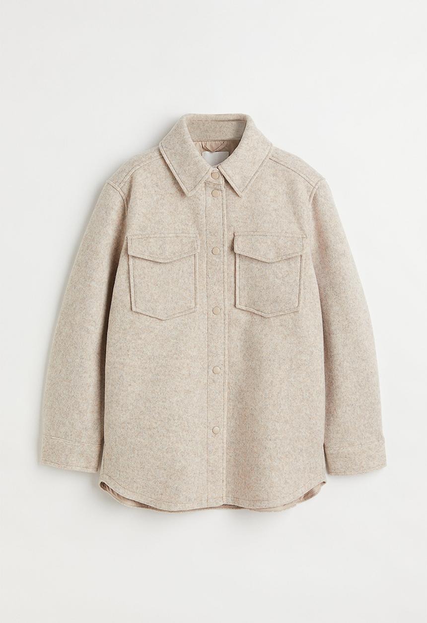 H&M - Shacket - light beige marl