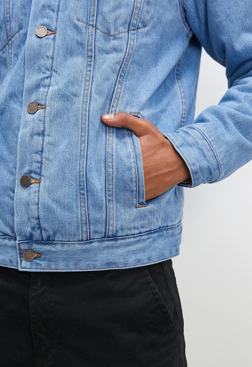 Superbalist - Tibet lined denim trucker - light blue