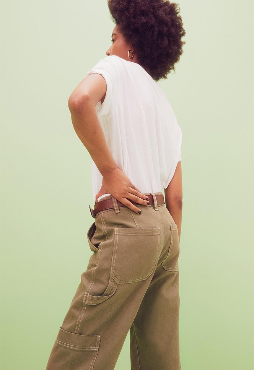 H&M - Wide cargo trousers - khaki green