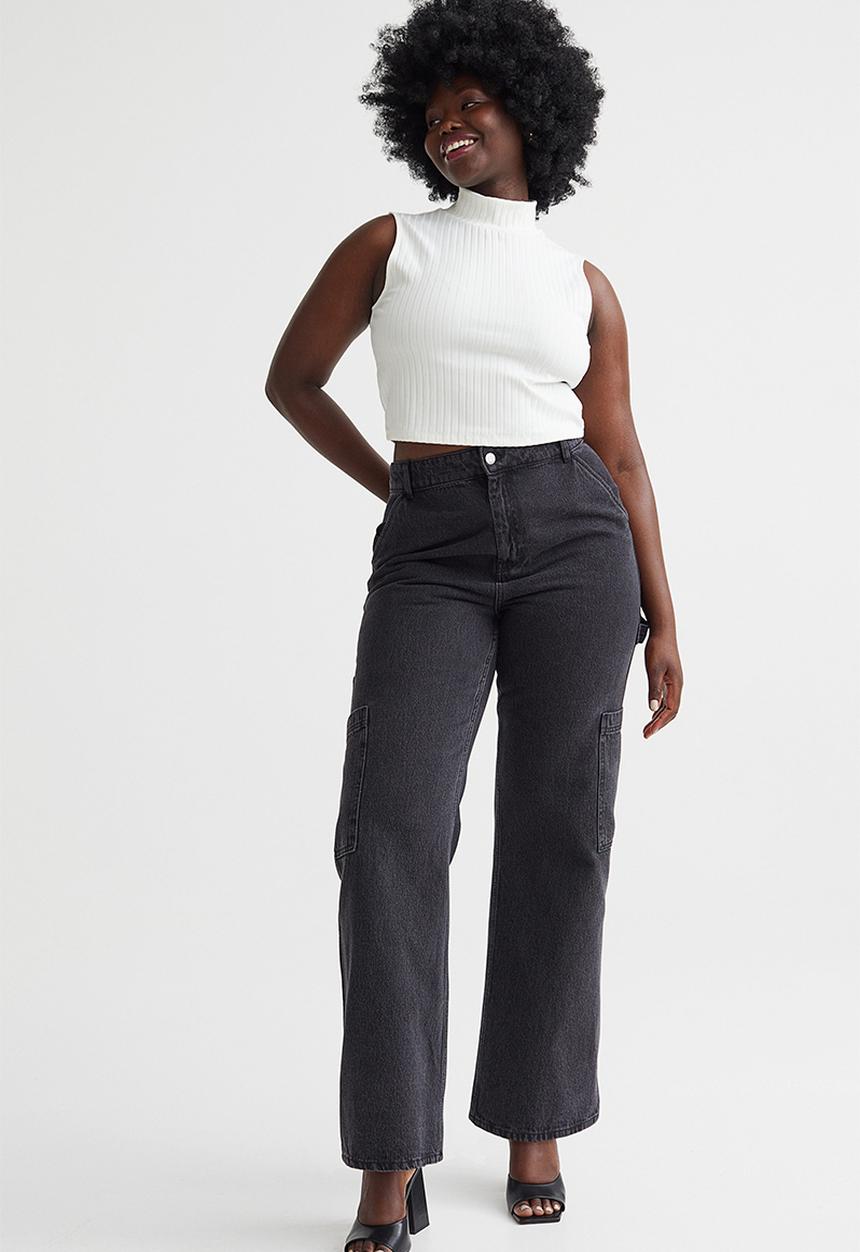 H&M - Wide cargo trousers - dark grey