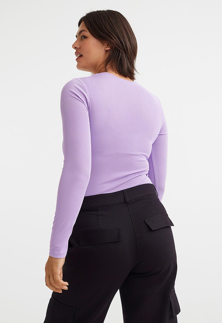 H&M - Long-sleeved jersey top - light purple