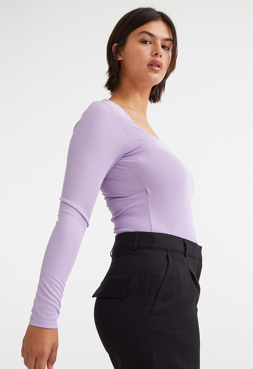 H&M - Long-sleeved jersey top - light purple