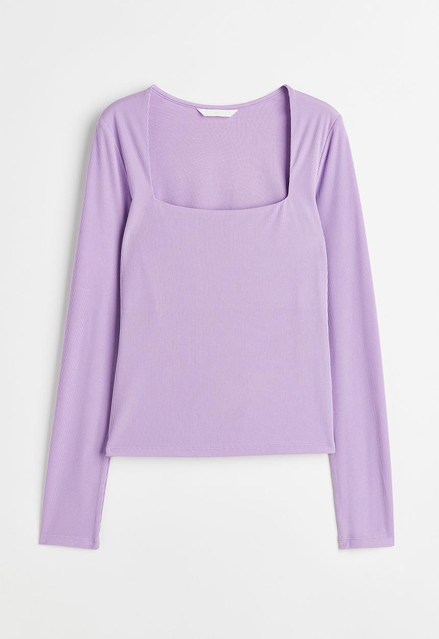 H&M - Long-sleeved jersey top - light purple