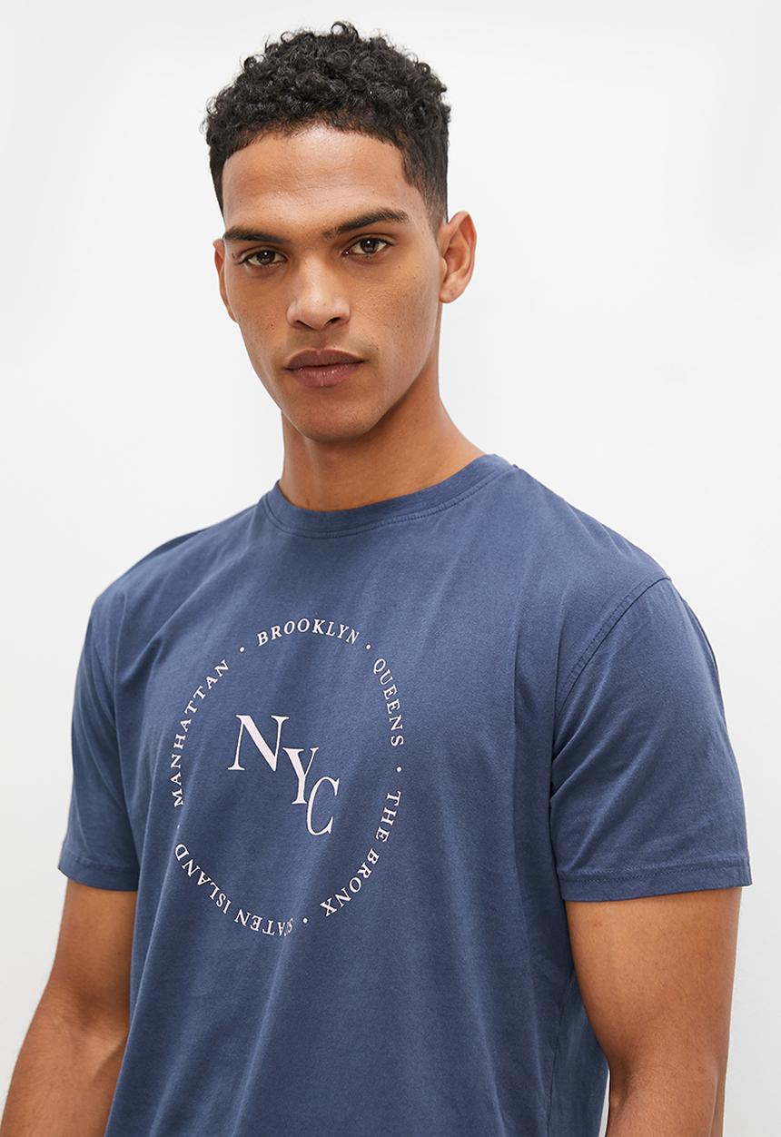 Superbalist - Nate dyed graphic tee - navy