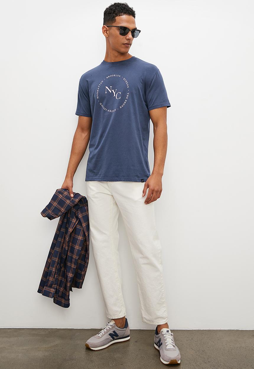 Superbalist - Nate dyed graphic tee - navy