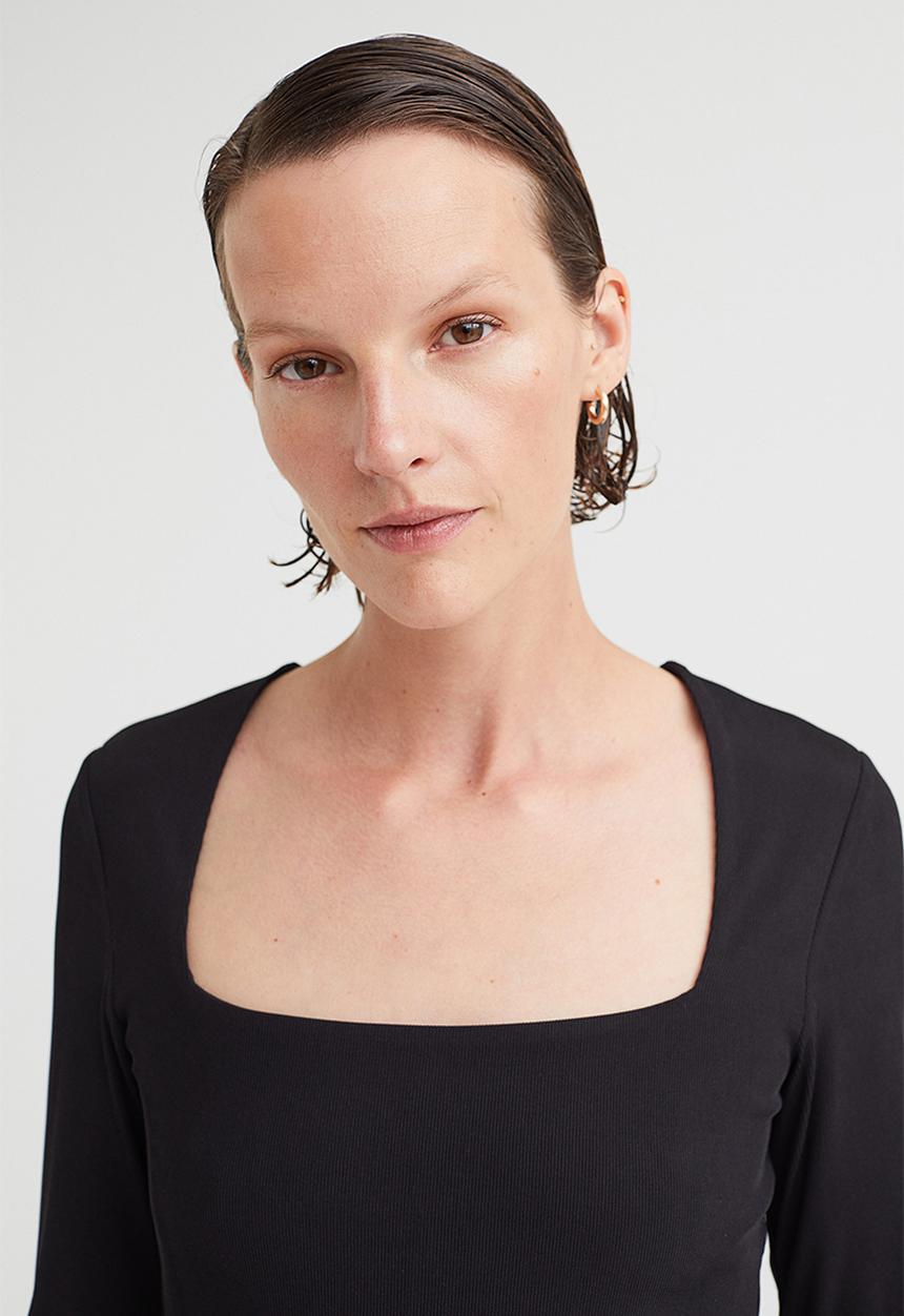 H&M - Long-sleeved jersey top - black 