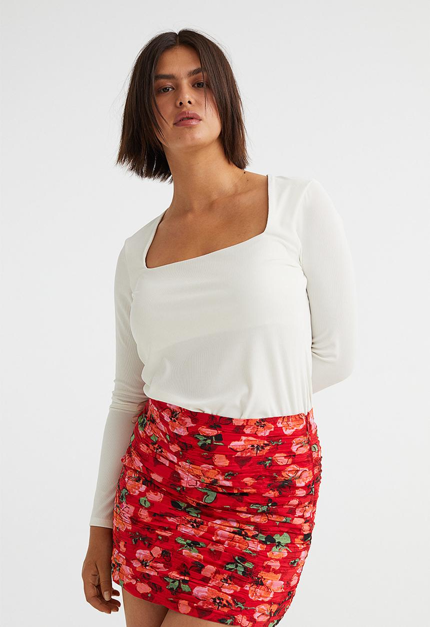 H&M - Long-sleeved jersey top - white 