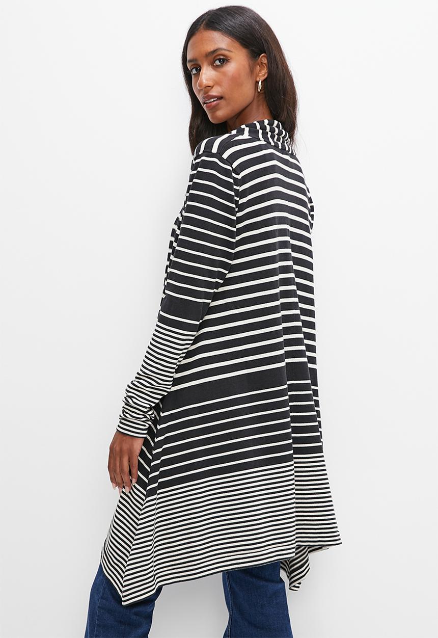 edit - Drape waterfall cardigan - black & milk