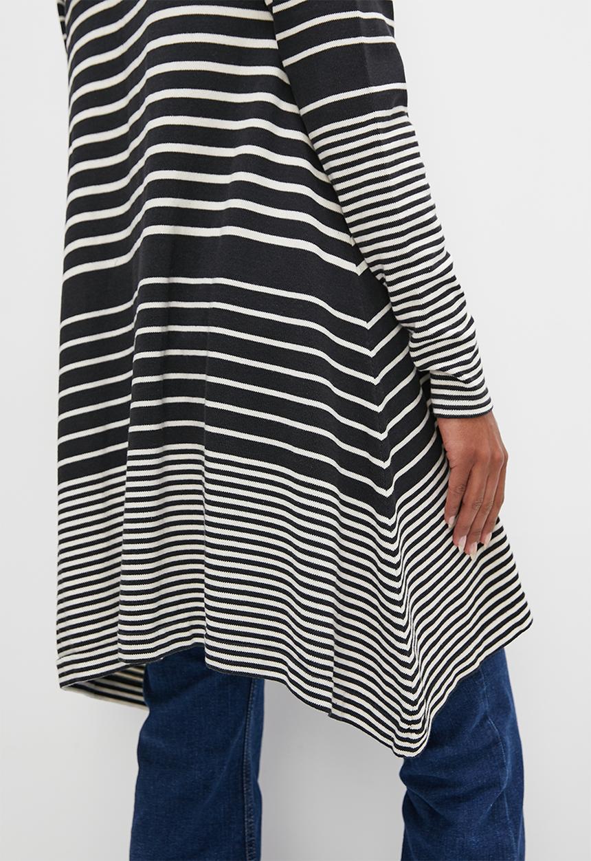 edit - Drape waterfall cardigan - black & milk