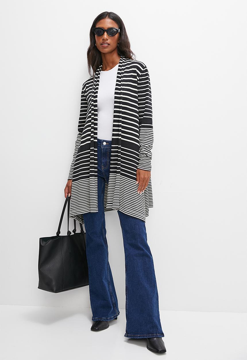 edit - Drape waterfall cardigan - black & milk