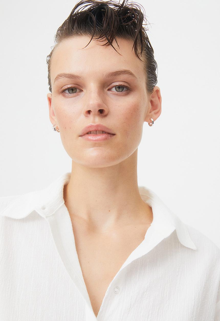 H&M - Crinkled cotton shirt - white