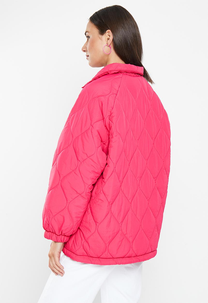dailyfriday - Oversized quilted shacket - cerise