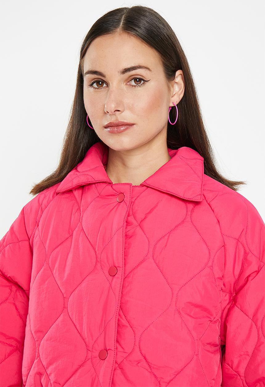 dailyfriday - Oversized quilted shacket - cerise