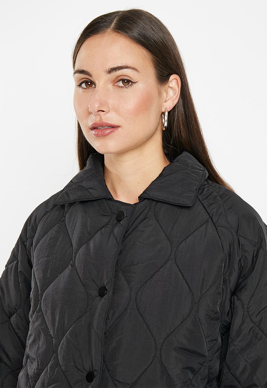 dailyfriday - Oversized quilted shacket - black