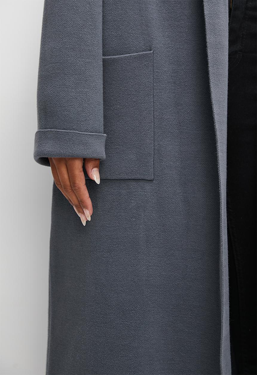 edit - shawl collar coatigan - charcoal
