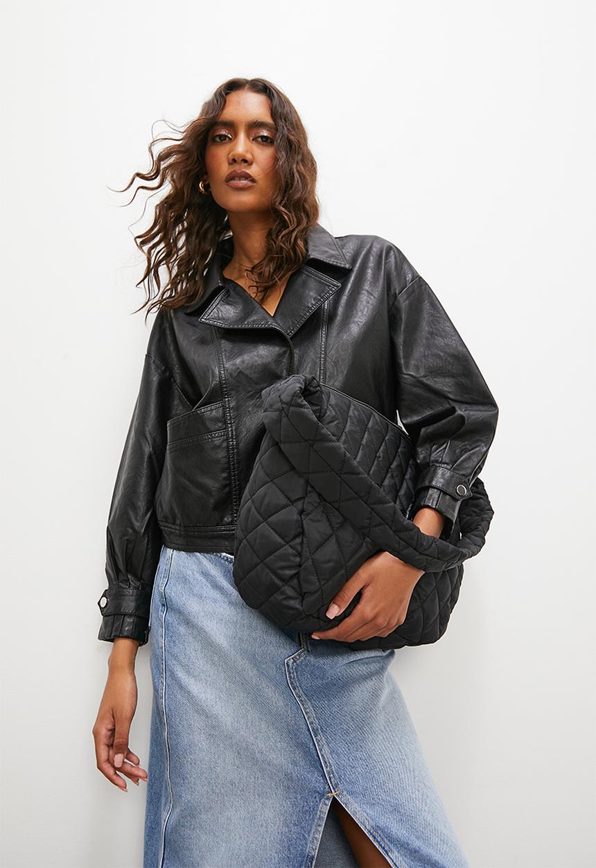 Superbalist - Ansley quilted shopper bag - black
