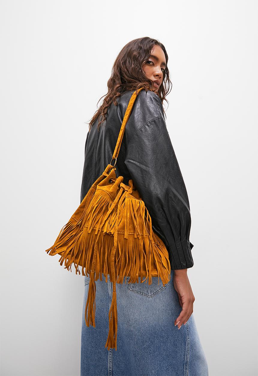 Superbalist - Fringed crossbody bag - tan