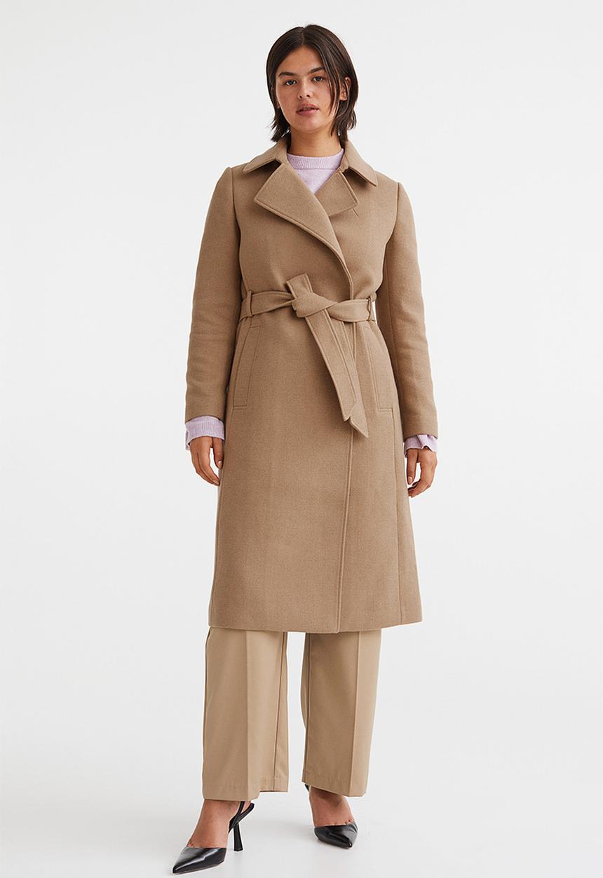 H&M - Tie-belt coat - beige