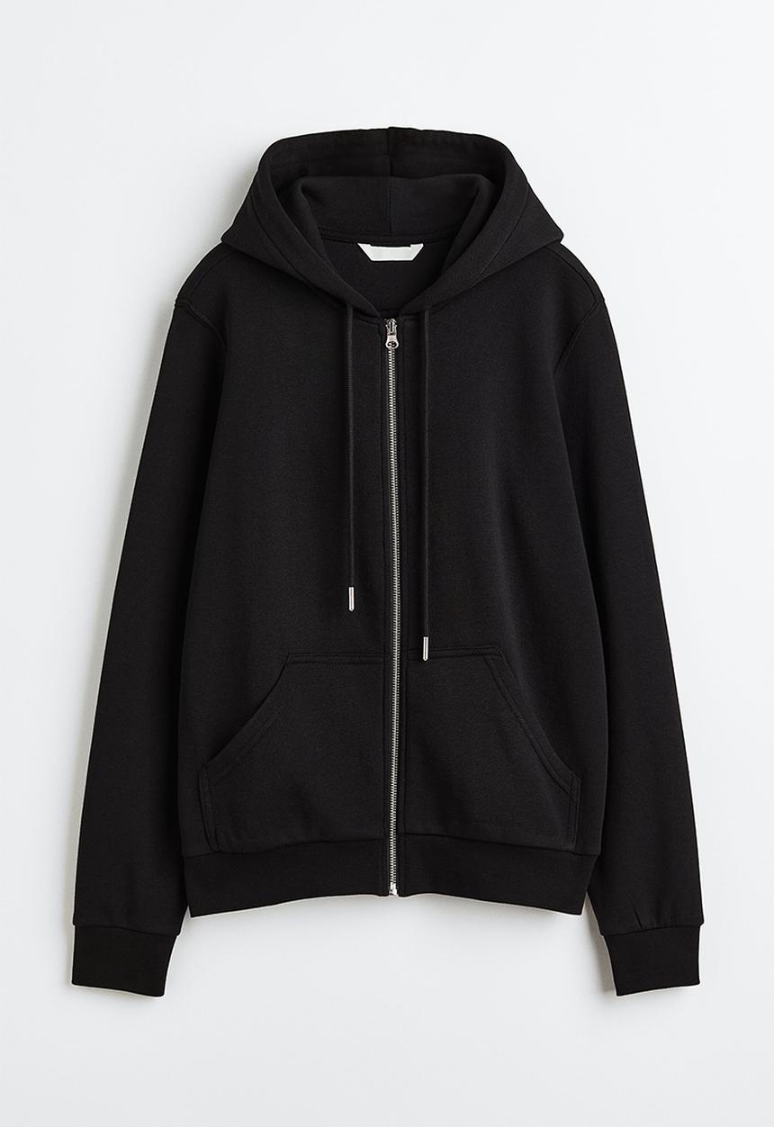 H&M - Zip-through hoodie - black