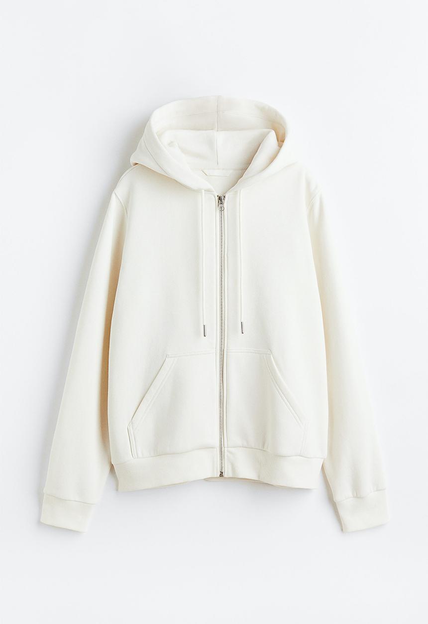 H&M - Zip-through hoodie - white
