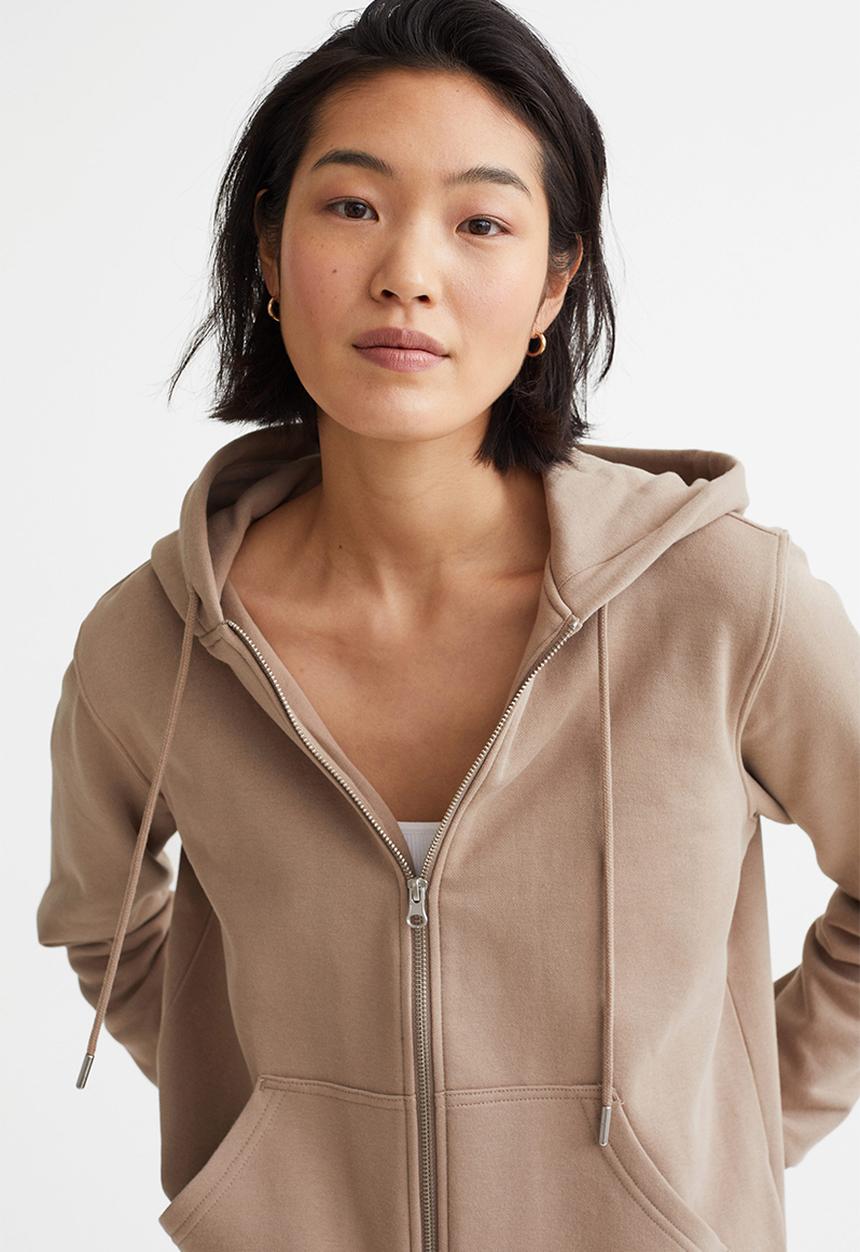 H&M - Zip-through hoodie - beige