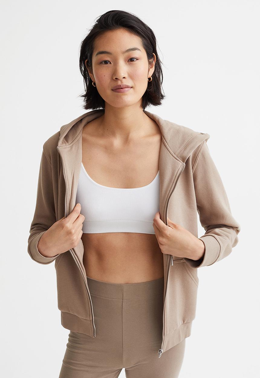 H&M - Zip-through hoodie - beige