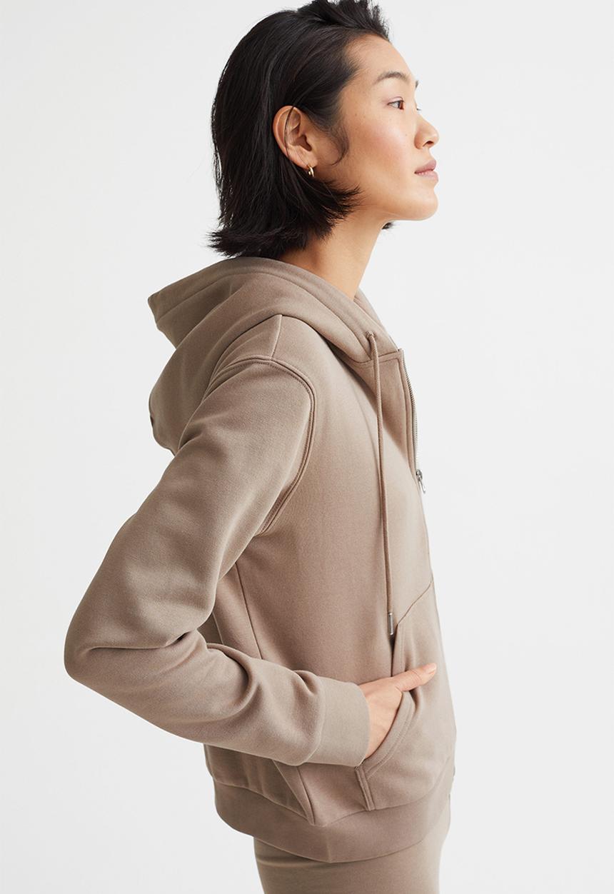 H&M - Zip-through hoodie - beige