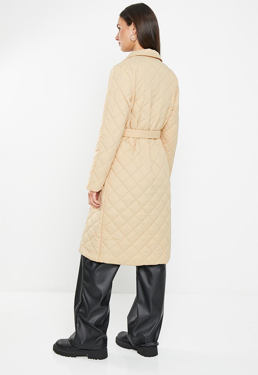 dailyfriday - Quilted belted coat - ecru