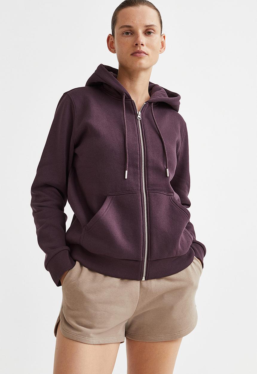 H&M - Zip-through hoodie - dark brown