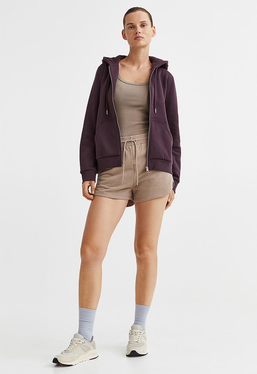 H&M - Zip-through hoodie - dark brown