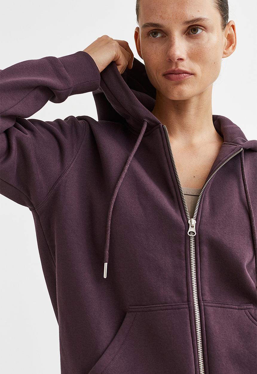 H&M - Zip-through hoodie - dark brown