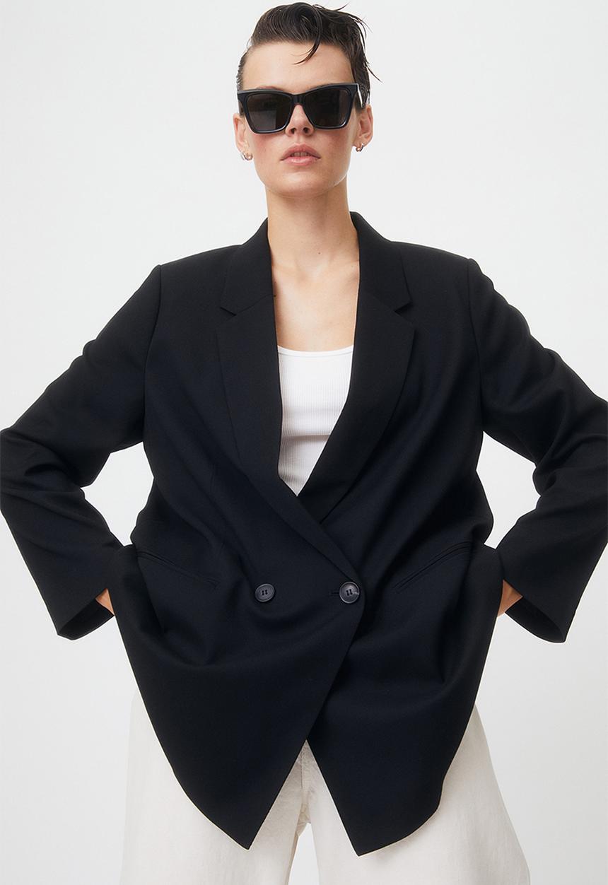 H&M - Double-breasted jacket - black