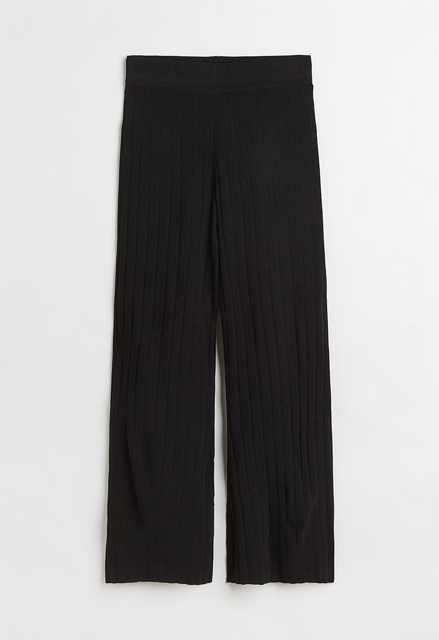 H&M - Rib-knit trousers - black