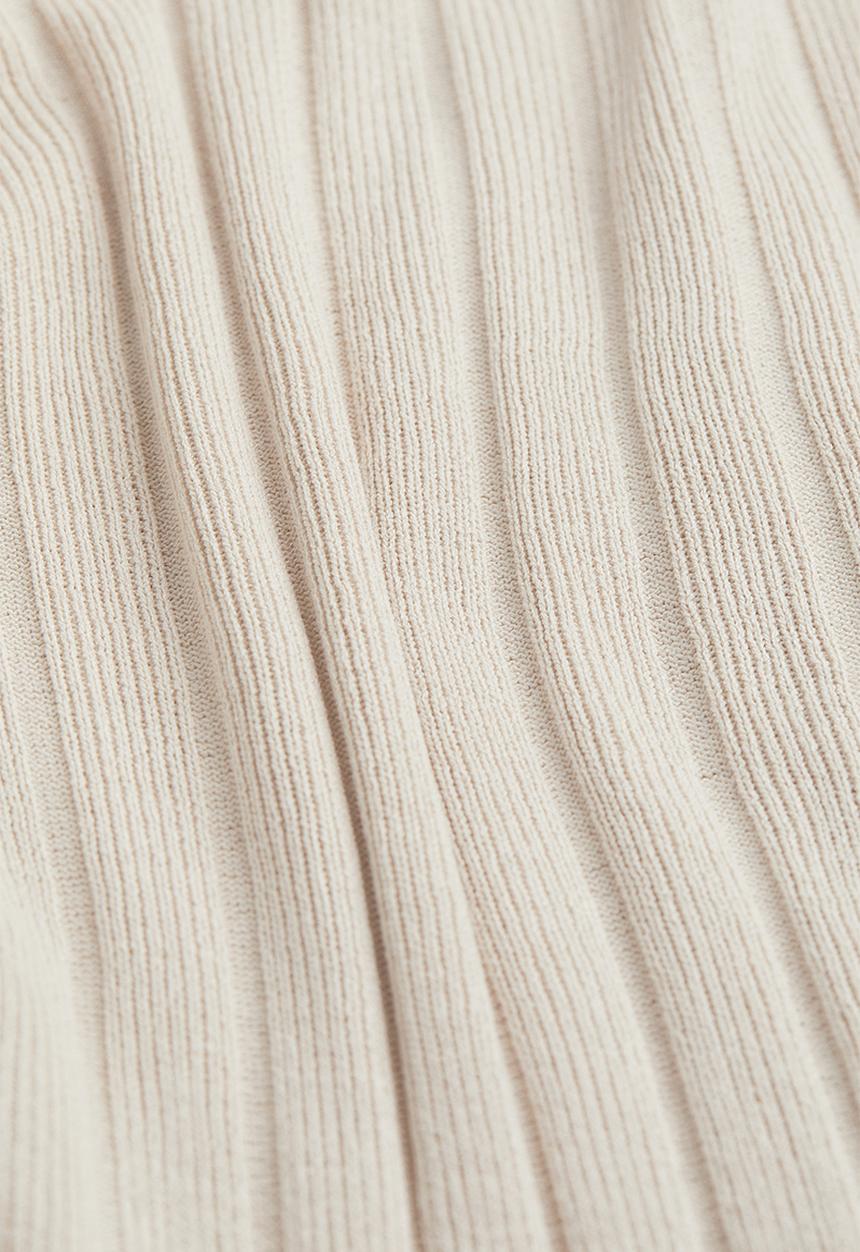 H&M - Rib-knit trousers - light beige