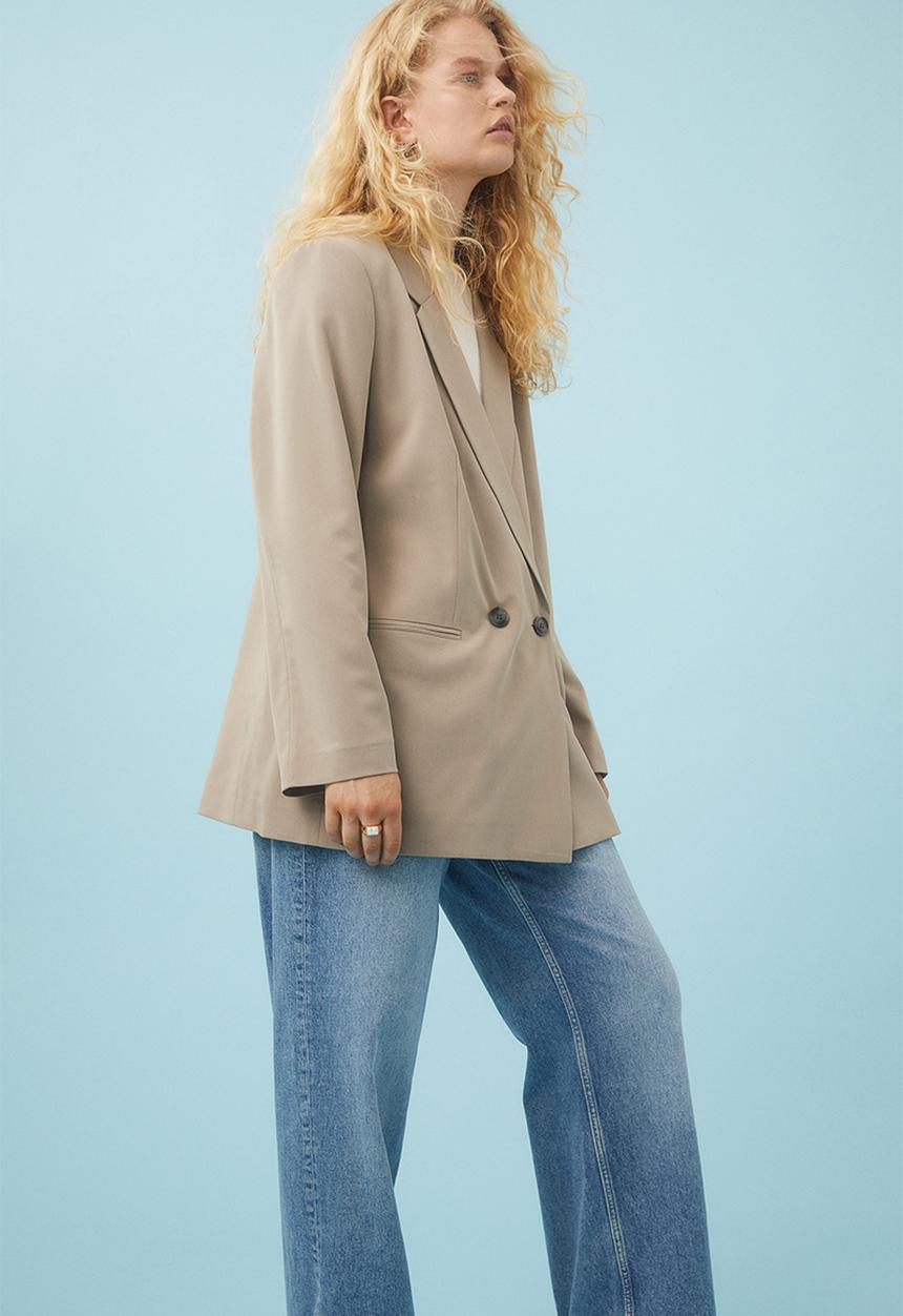 H&M - Double-breasted jacket - greige