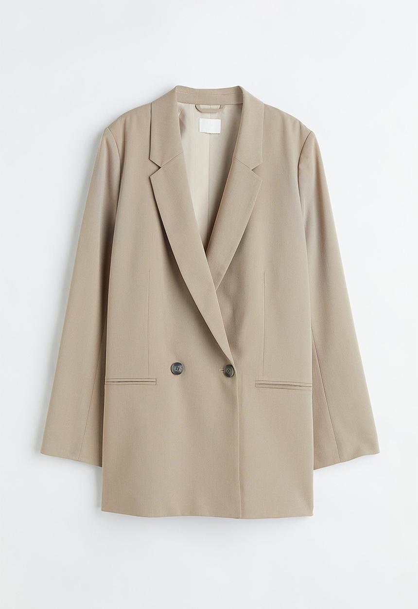 H&M - Double-breasted jacket - greige