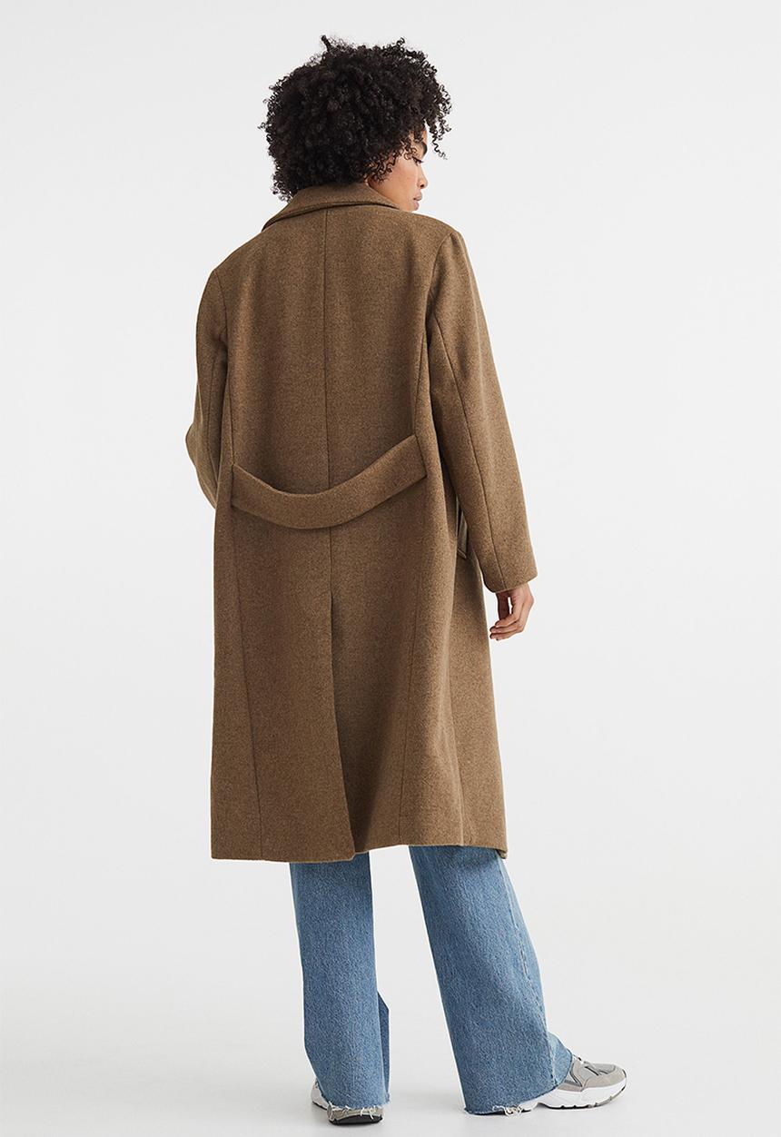 H&M - Single-breasted coat - dark beige marl