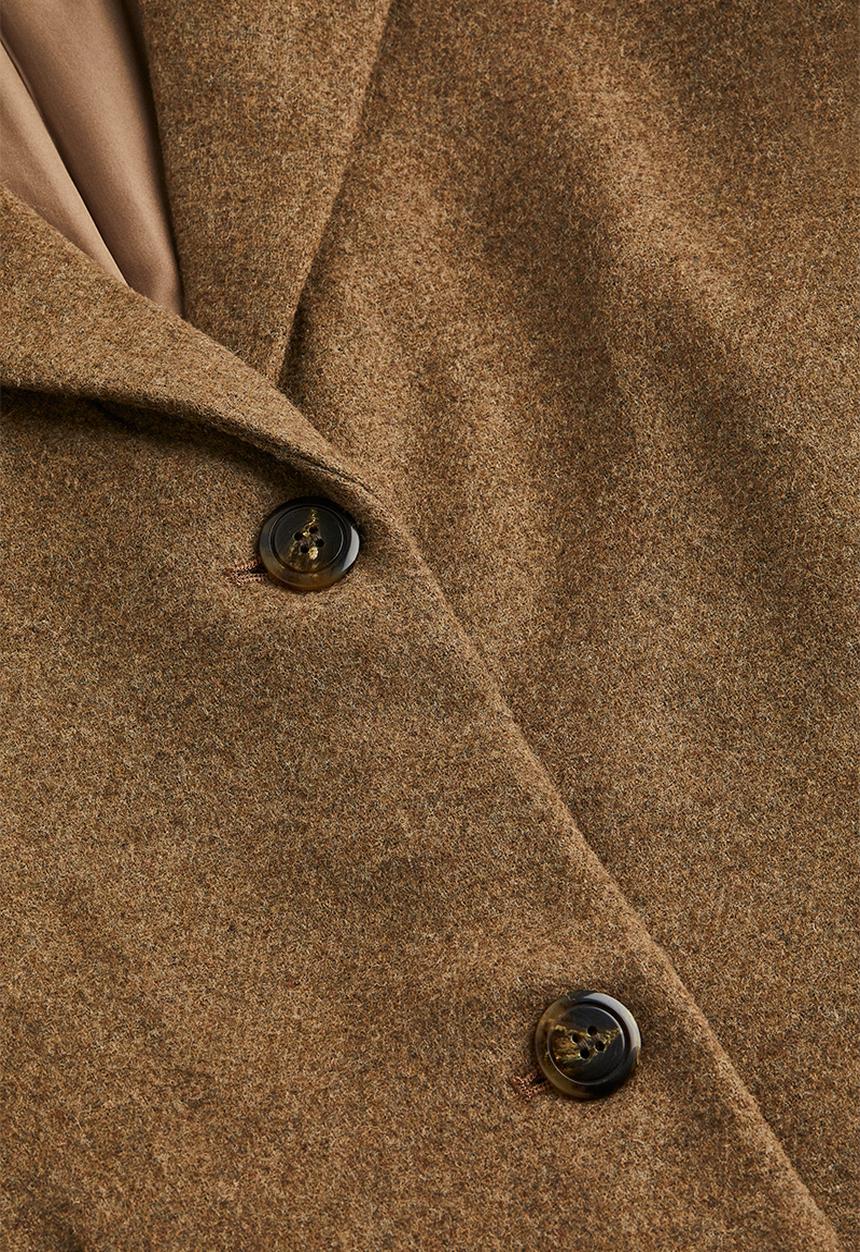H&M - Single-breasted coat - dark beige marl