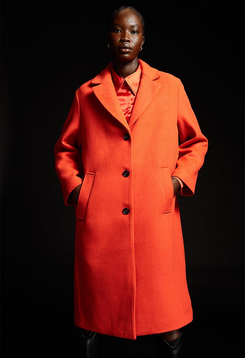 H&M - Single-breasted coat - orange
