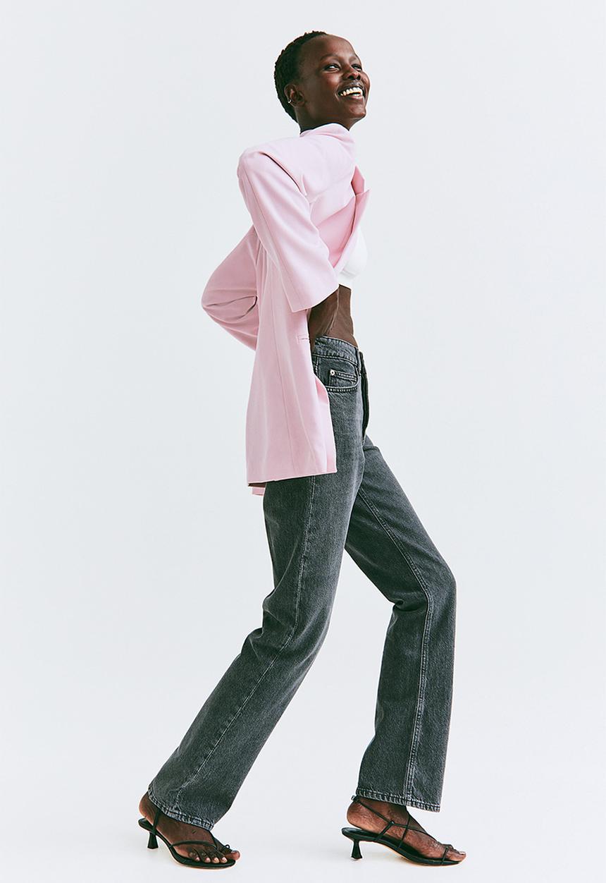 H&M - Double-breasted jacket - light pink