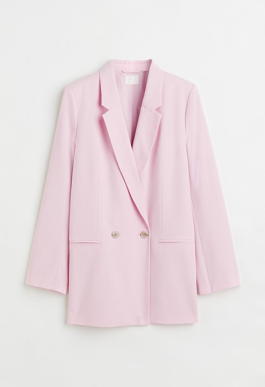 H&M - Double-breasted jacket - light pink