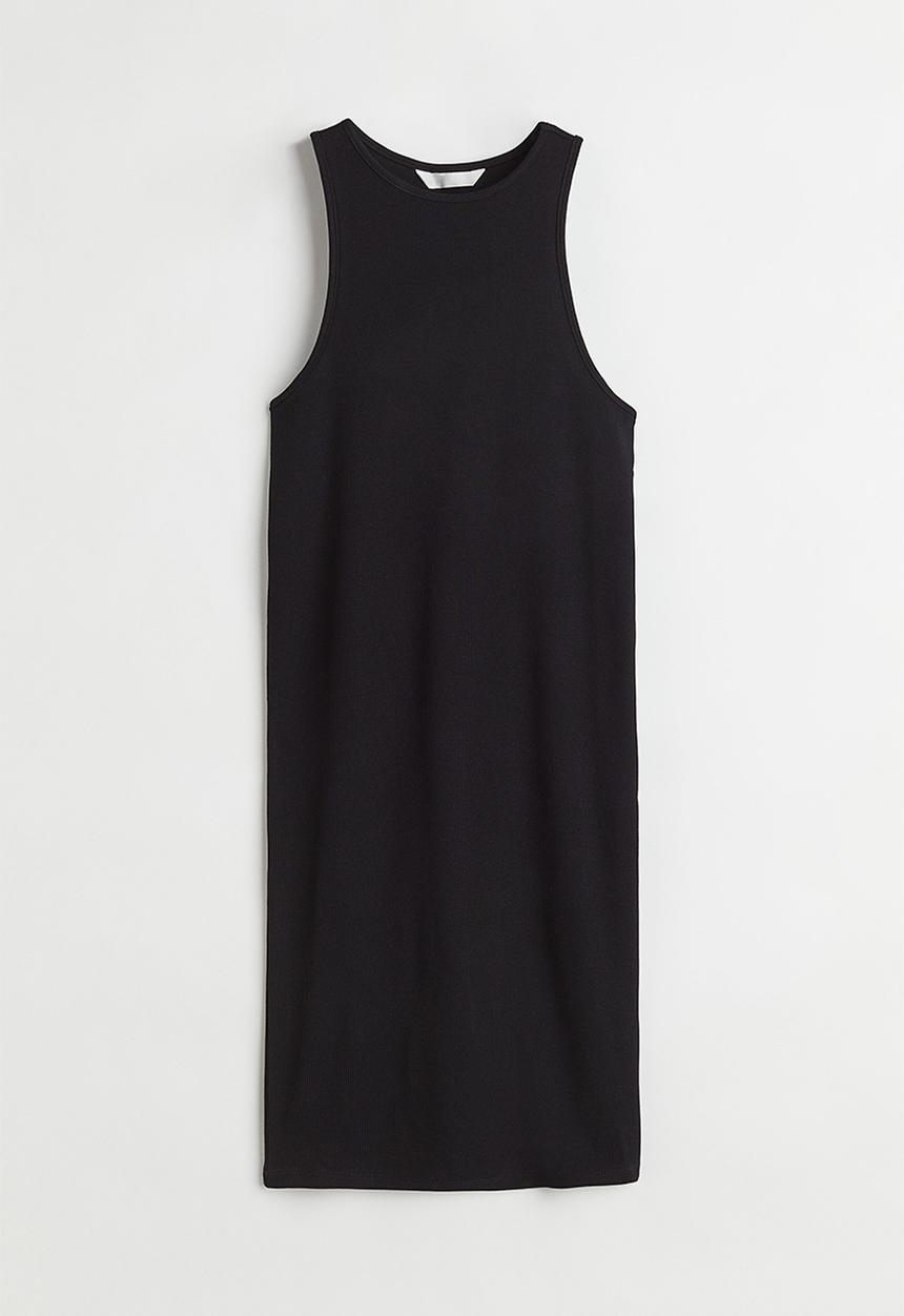 H&M - Ribbed jersey dress - black