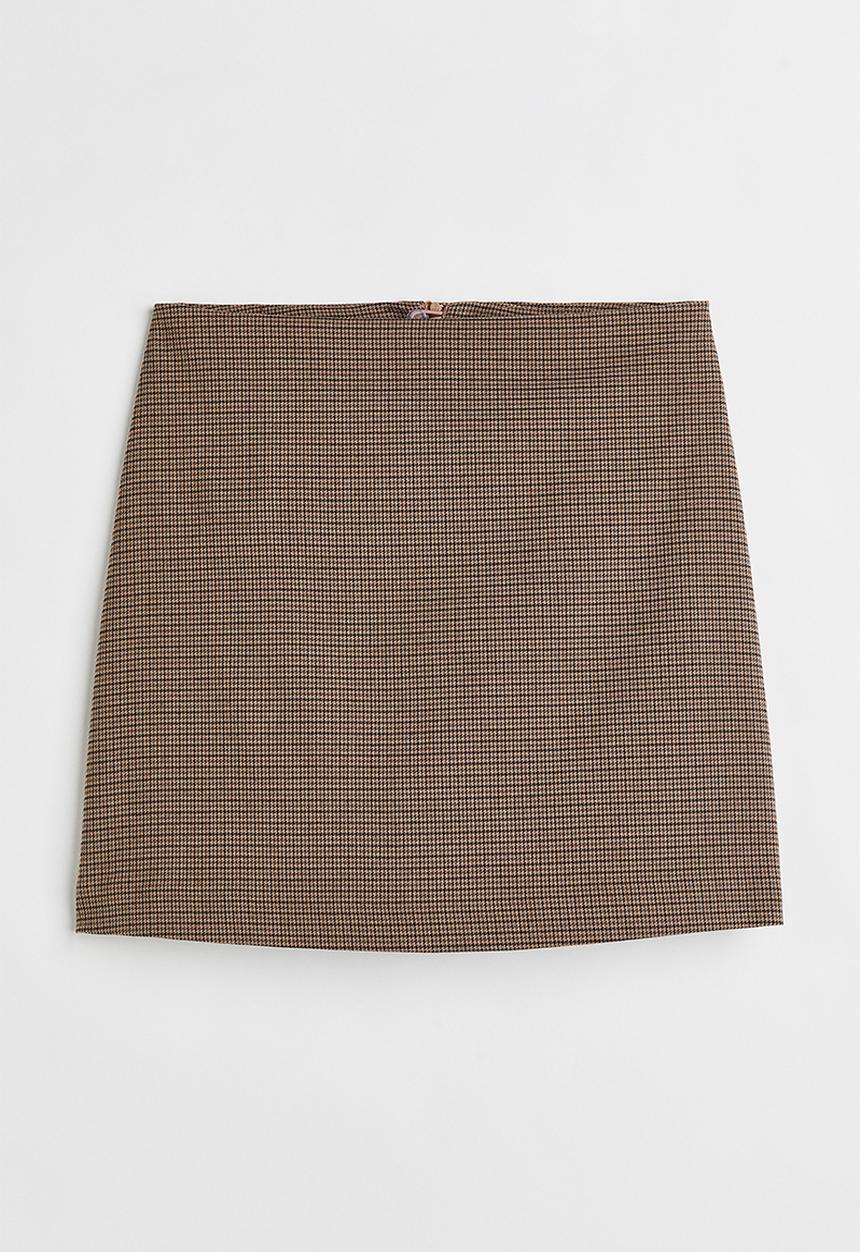 H&M - Mini skirt - brown/checked