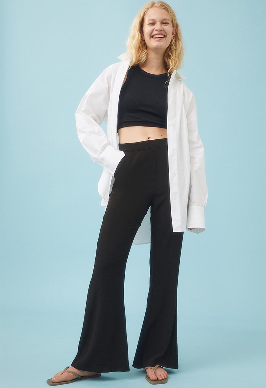 H&M - Wide trousers - black 