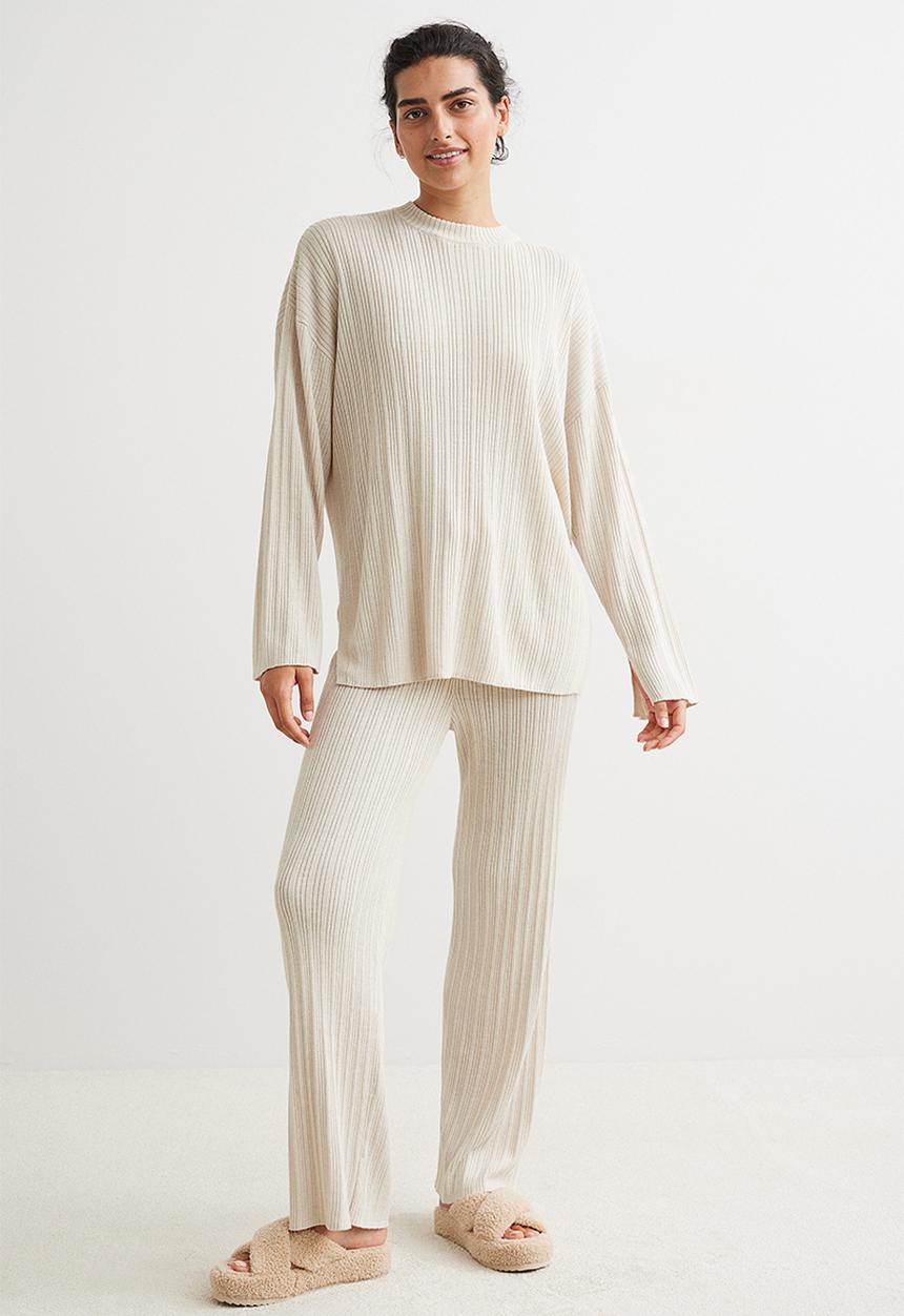 H&M - Ribbed jumper - light beige 