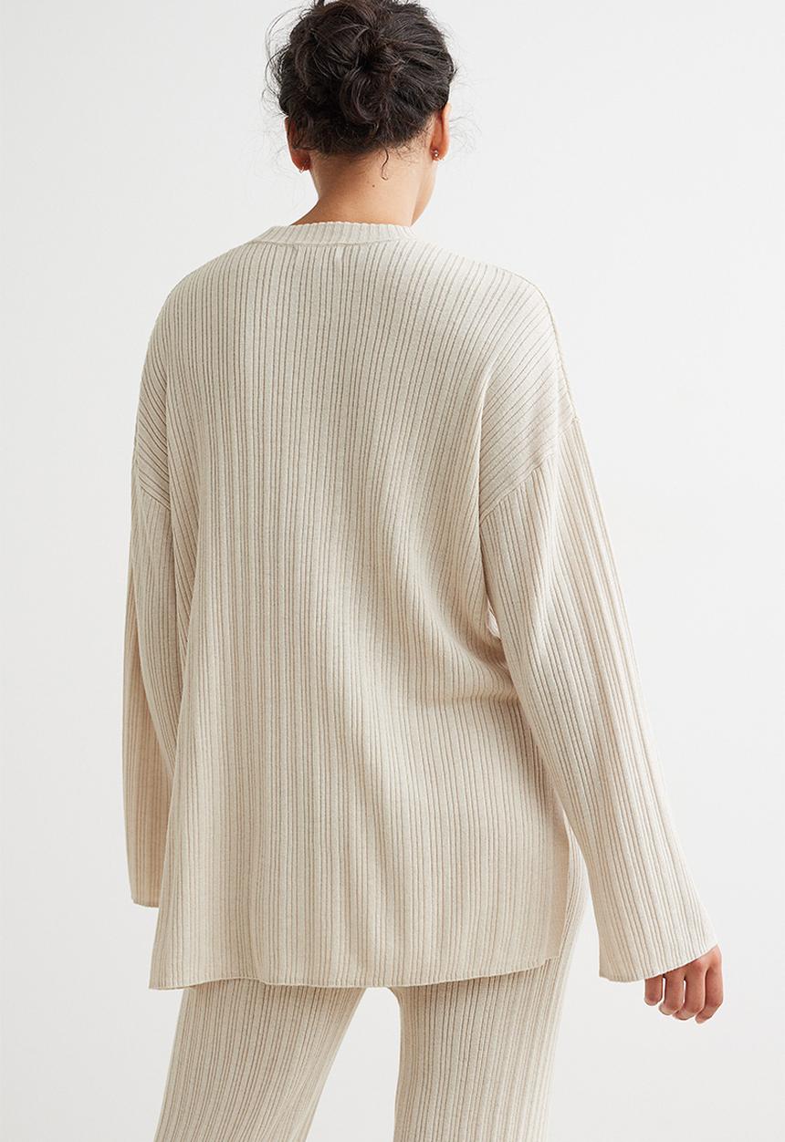 H&M - Ribbed jumper - light beige 