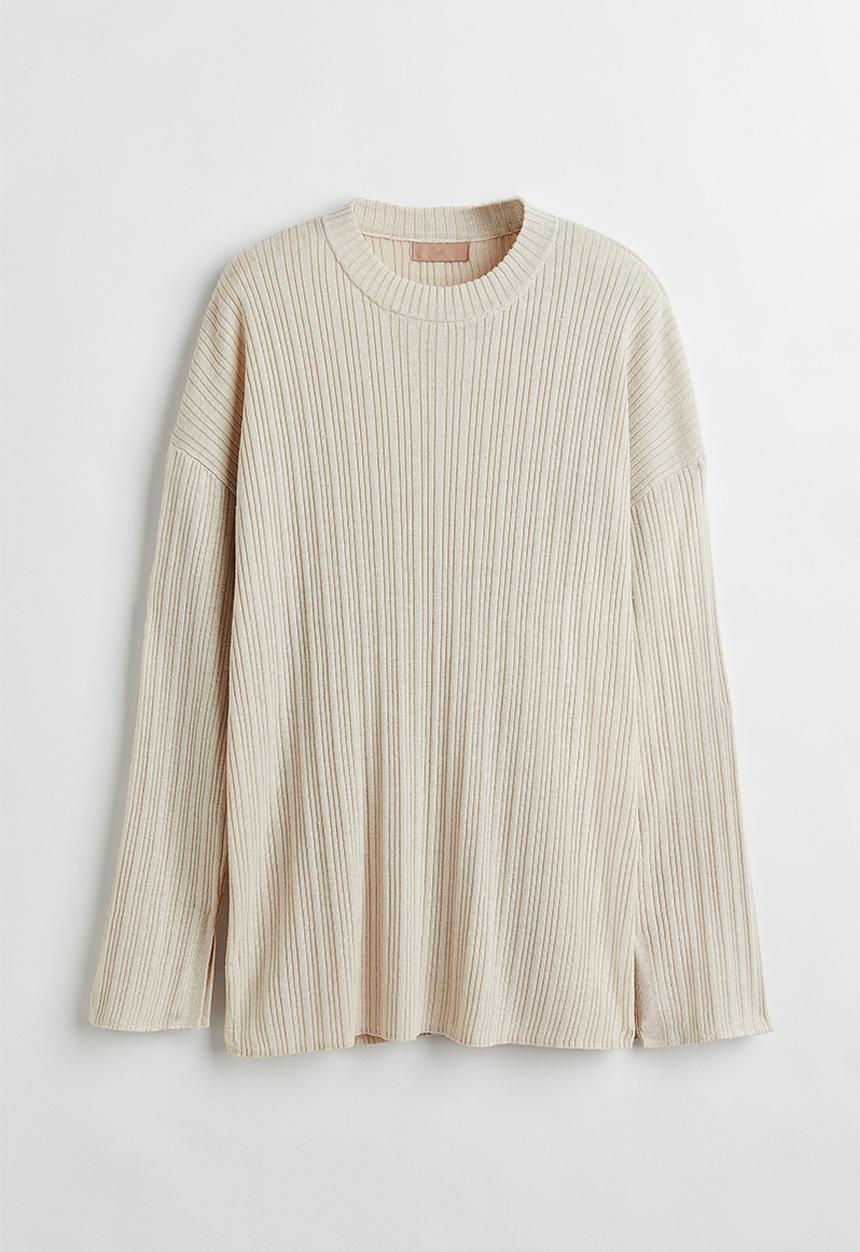 H&M - Ribbed jumper - light beige 