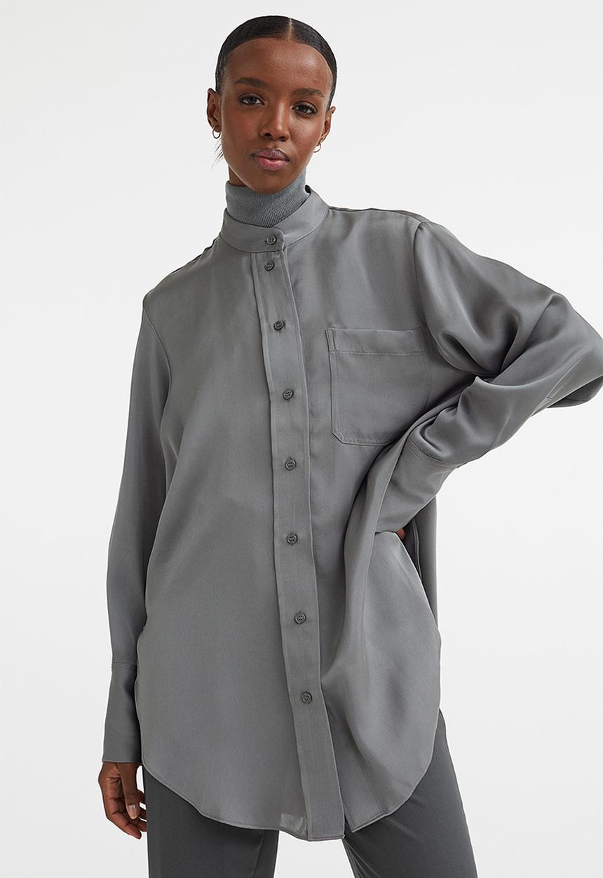 H&M - Oversized shirt - grey green